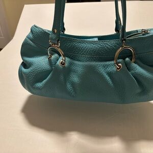 MAXX NY Turquoise Leather Handbag
